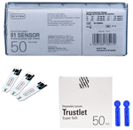 Arkray Combo Pack of Glucocard 01 Mini Blood Glucose Monitor 50 Test Strip & 50 Lancet