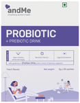 Andme Women Probiotic + Prebiotic Drink Sachet (2gm Each) Peach