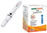 Ambitech Combo Pack of Adjustable Lancing Device with Ambitech 100 Round Lancets