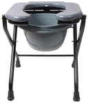 Fidelis Adjustable Commode Stool With Pot Universal U Shape Grey
