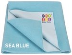 Bey Bee Waterproof Baby Bed Protector Dry Sheet for Toddlers (100cm X 70cm) Medium Sea Blue
