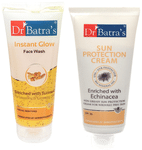 Dr Batra's Combo Pack of Instant Glow Face Wash 200gm and Sun Protection Cream 100gm