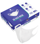 Care View 3 Dimensional Disposable Face Mask with 4 Layered Filtration and Soft Non-Woven Spandex Ear Loops White Box