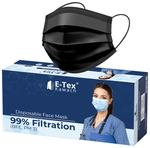 E-Tex Kawach 99% Filtration Disposable Face Mask Free Size Black