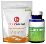 Advance Nutratech Combo Pack of BulkAmino Egg Whole Powder Unflavored 300gm and Glutamine Supplement Powder Unflavored 100gm