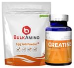 Advance Nutratech Combo of BulkAmino Egg Yolk Powder 300gm Unflavored and Creatine Monohydrate Unflavored 100gm