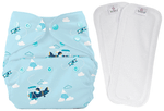 Bumberry Adjustable Reusable Cloth Diaper Cover with 2 Wet Free Insert For Babies Helicopter