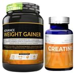 Advance Nutratech Combo Pack of Weight Gainer Banana 1kg Sugar Free & Creatine Monohydrate Unflavored 100gm