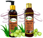 D-Aloe Combo Pack of Red Onion Shampoo with Conditioner and Red Onion Hair Oil (100ml Each)