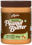 Alpino Organic Smooth Unsweetened Peanut Butter (400gm Each)