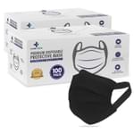 Care View 3 Ply Premium Disposable Protective Surgical Face Mask with Ear Loops Black