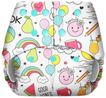 Basic Pocket Diaper with Dry Feel Pad Free Size Doodles