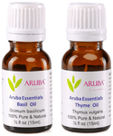 Aruba Essentials Combo Pack of Basil Oil & Thyme Oil (15ml Each)