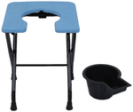 Fidelis Adjustable Commode Stool With Pot Universal U Shape Blue