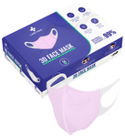 Care View 3 Dimensional Disposable Face Mask with 4 Layered Filtration and Soft Non-Woven Spandex Ear Loops Pink Box