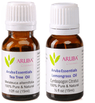 Aruba Essentials Combo Pack of Tea Tree Oil & Lemongrass Oil (15ml Each)