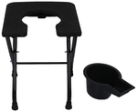 Fidelis Adjustable Commode Stool With Pot Universal U Shape Black