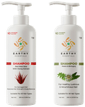 Earthy Essentials Combo Pack of Red Aloe Vera with Honey Extract Shampoo and Neem & Bhringraj Shampoo (200ml Each)