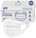 Care View 3 Ply Premium Disposable Protective Surgical Face Mask with Ear Loops White