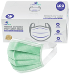 Care View 3 Ply Premium Disposable Protective Surgical Face Mask with Ear Loops Green