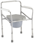 EASYCARE EC894 Travelling Height Adjustable Commode Chair (Capacity 75kg) Grey