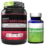 Advance Nutratech Combo of Lean Mass Gainer Banana and Glutamine Supplement Powder Unflavored 100gm