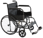 Fidelis Healthcare Foldable Delux Wheelchair Powder Coating Mild Steel Black