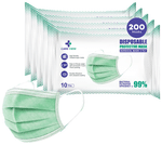 Care View 3 Ply Surgical Disposable Protective Mask (10 Each) Green