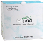 Fabpad Reusable Cloth Pads 3 Regular & 1 Maxi Off White