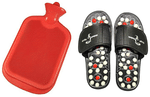 Dominion Care Combo Pack of Accu Paduka Accupressure Massage Slipper and Hot Water Bottle
