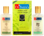 Dr Batra's Combo Pack of Conditioner 100ml, Dandruff Cleansing Shampoo 100ml and Herbal Hair Color Cream 130gm Black