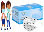 7 Shield 3 Ply Disposable Protective Face Mask for Kids Black Dot Print
