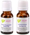 Aruba Essentials Combo Pack of Neem Oil and Tea Tree Oil (15ml Each)
