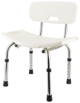 Fidelis Healthcare Lightweight Height Adjustable Shower Bench Bath Stool/Chair with Backrest