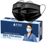 E-Tex Kawach 99% Filtration Disposable Face Mask Free Size Black