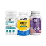 Combo Pack of Tata 1mg Women'S Multivitamin Advanced Tablet (60), Glucosamine HCL Advanced Tablet (60) and Hair, Skin & Nails Supreme Capsule (60)