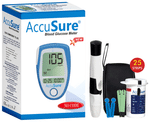 AccuSure Blood Glucose Meter Glucometer with 25 Test Strip