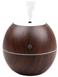 Allin Exporters USB Mini Wooden Ultrasonic Aromatherapy Humidifier (130ml Tank) Black Wood