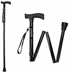 Guardian Foldable Walking Stick Black Aluminium