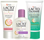 Combo Pack of Piramal Lacto Calamine Face Wash 100ml, Lacto Calamine Face Lotion for Oily Skin 120ml & Lacto Calamine Aloe Vera Gel 150gm
