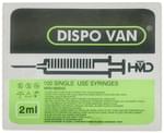 Dispovan 2ml Syringe with 24G Needle