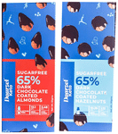 Daarzel Keto Combo Pack of 65% Dark Chocolate Coated Almonds & 65% Dark Chocolate Coated Hazelnuts (50gm Each) Sugar Free