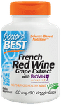 Doctor's Best French Red Wine Grape Extract with Bovine 60mg Veggie Capsule |  For Healthy Ageing