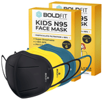 Boldfit Kids N95 Face Mask (6 Each) Black, Blue & Yellow