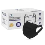 Care View 3 Ply Premium Disposable Protective Surgical Face Mask with Ear Loops Black