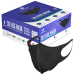 Care View 3 Dimensional Disposable Face Mask with 4 Layered Filtration and Soft Non-Woven Spandex Ear Loops Black