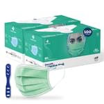 Care View 3 Ply Disposable Surgical Mask with Built In Metal Nose Pin and 1 Melt Blown Layer (50 Each) Green