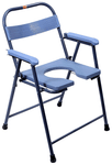 Ambitech MS Powder Coated Foldable Commode Chair with Fibre Handle