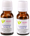 Aruba Essentials Combo Pack of Tea Tree Oil & Camphor Oil (15ml Each)