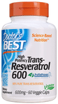 Doctor's Best High Potency Trans-Resveratrol 600mg Veggie Cap